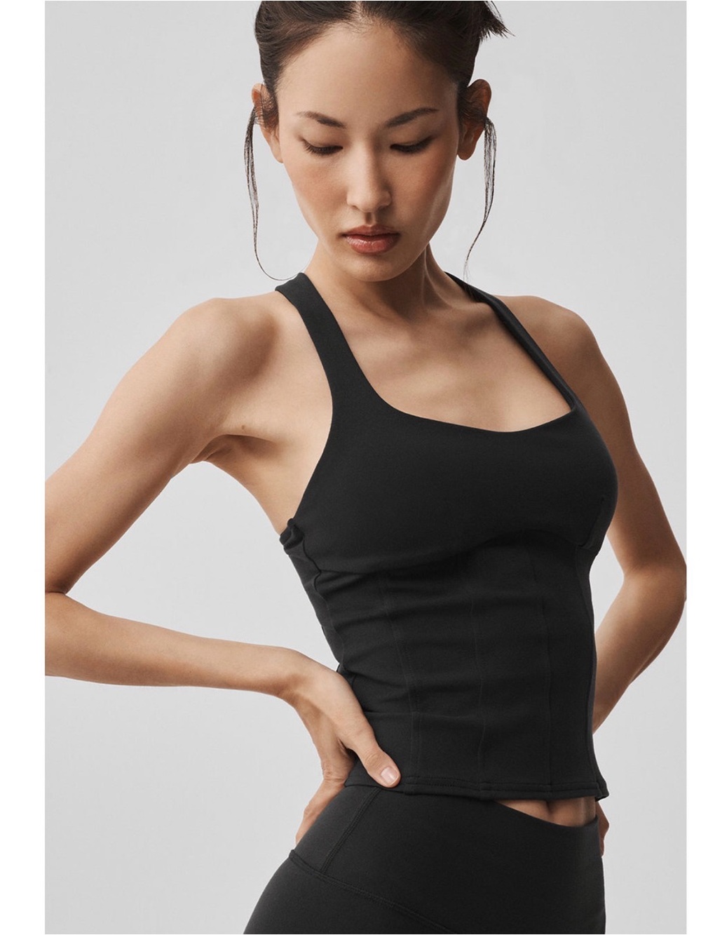 ALO Yoga Airbrush Sparks Fly Corset Tank - Black